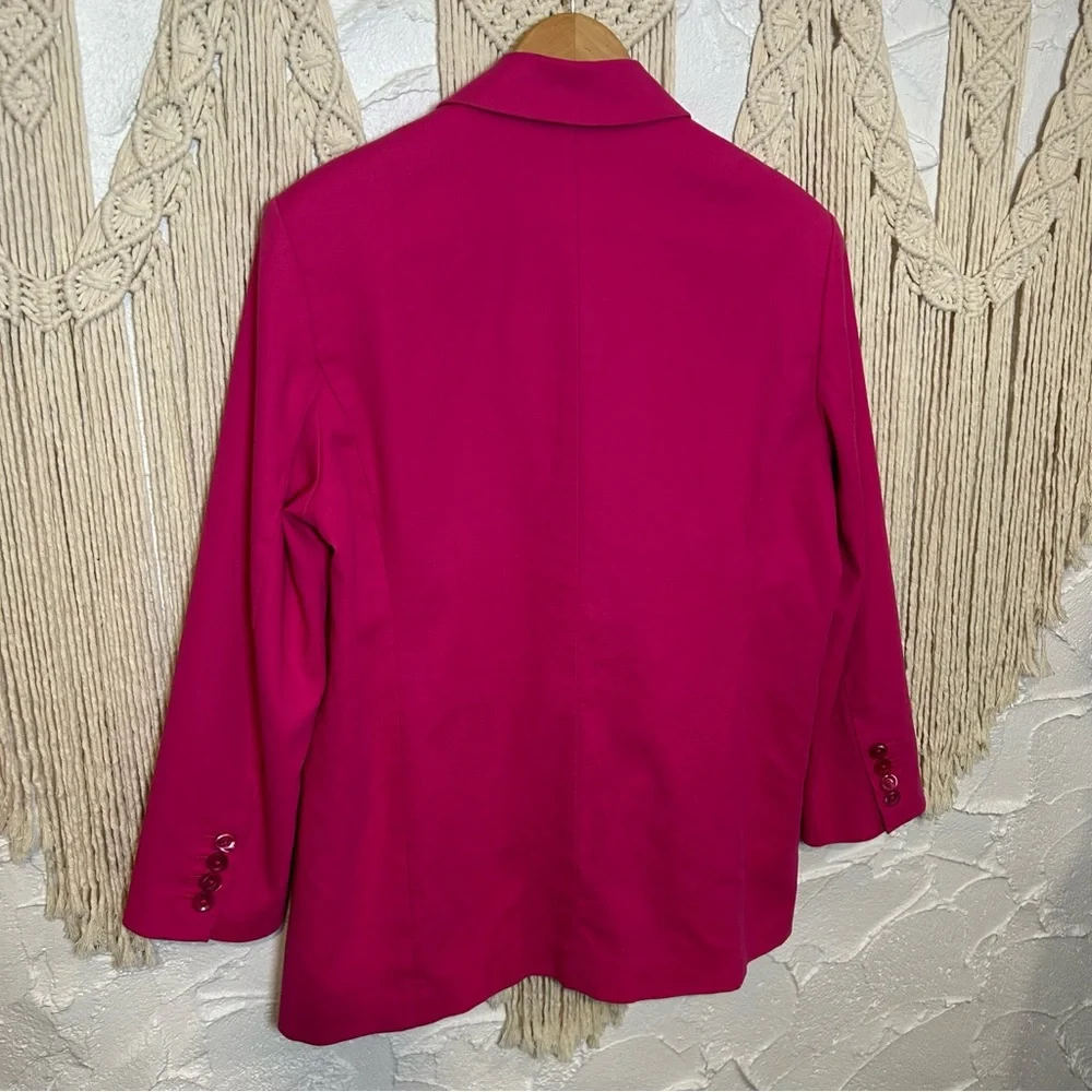 Aritzia Babaton fuchsia oversized blazer 100% Cotton Women’s Size Small - Picture 13 of 16